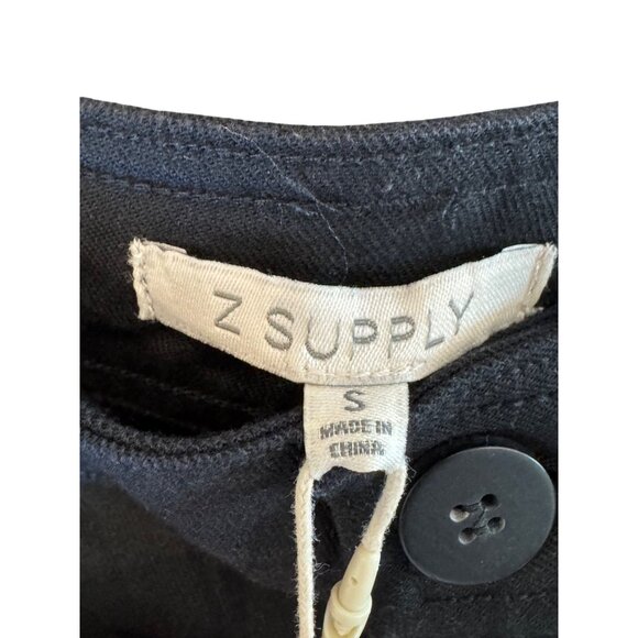 Z Supply Rilynn Twill Pant Womens Small Black Casual Trousers Tailored Fit Butto - Picture 3 of 7